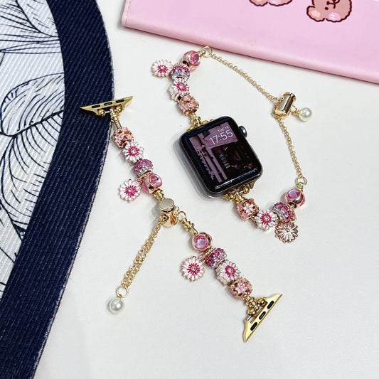 Watch With Red Flower Geometry