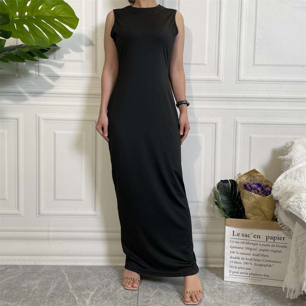 Muslim Fashion Bead Flare Sleeve Tie-neck Cardigan