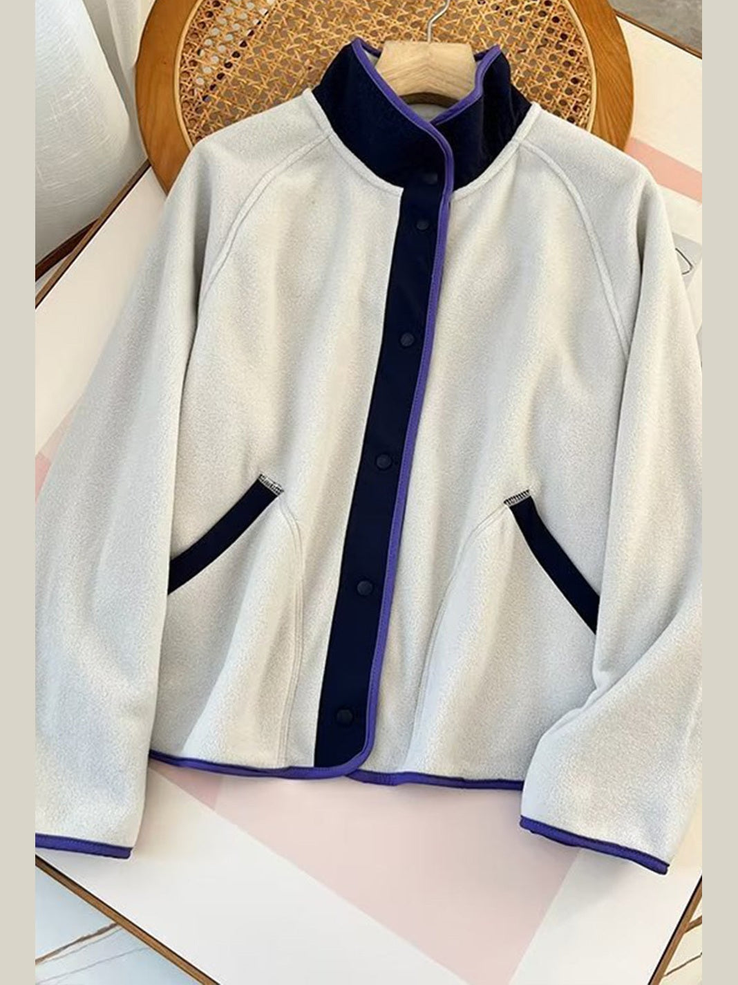 Women Double Take Snap Down Raglan Sleeve Jacket with Pockets