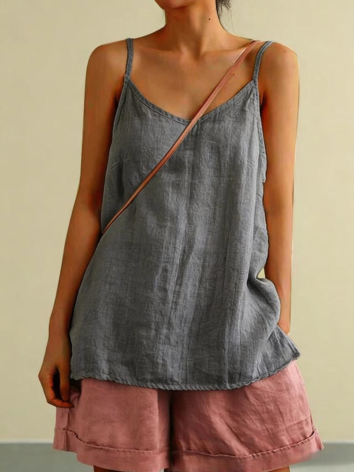 Cotton Linen Sleeveless Vest Women's Summer New Loose Cotton Linen Inner Match Sleeveless Versatile Bottoming Top
