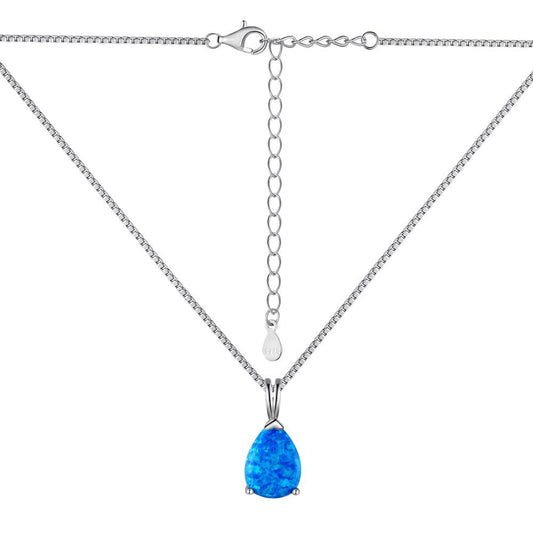 S925 Sterling Silver Opal Necklace