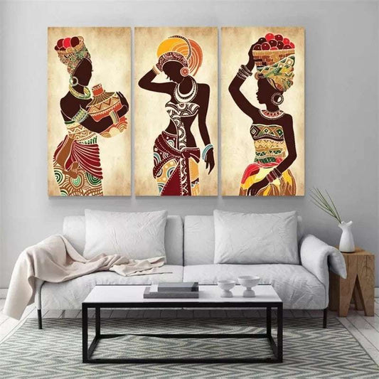 African Black Woman Canvas Painting Ethnic Art Poster