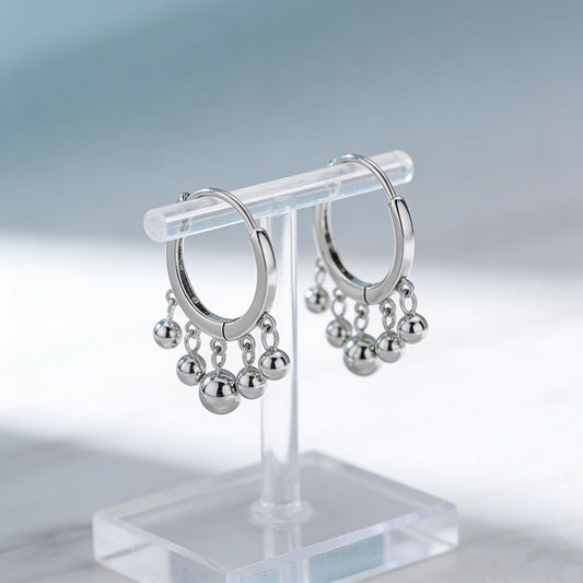 S925 Silver Tassel-shaped Pendant Earrings