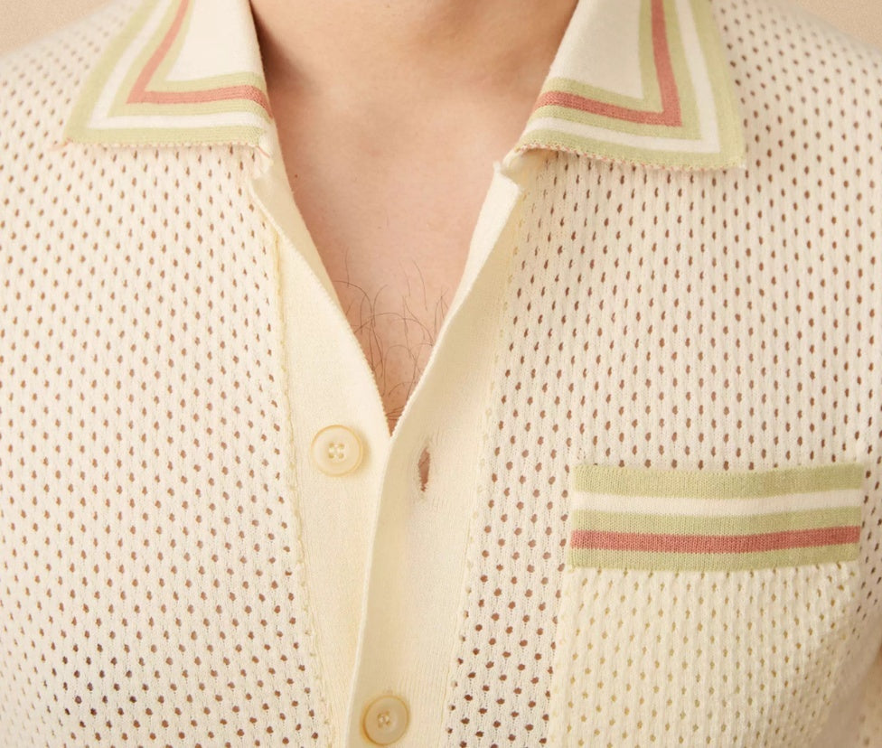 Refreshing Vacation Casual Pure Cotton Hollow Short Sleeve