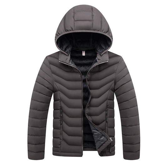 Men's Winter Casual Hooded Parka Jacket with Detachable Hat