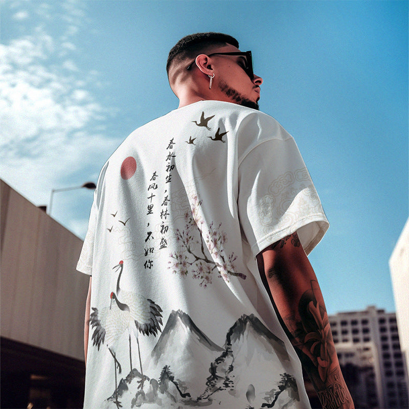 Sports T-shirt Men's Mesh Hip Hop Trend Short-sleeved Shirt