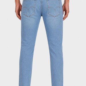 Men's Denim Jeans, Light Wash Tapered Fit Pants