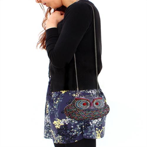 LO2368 - Ruthenium White Metal Clutch with Top Grade Crystal in Multi Color