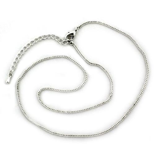 LOA1091-16+2 - Brass Chain with No Stone Silver Plated