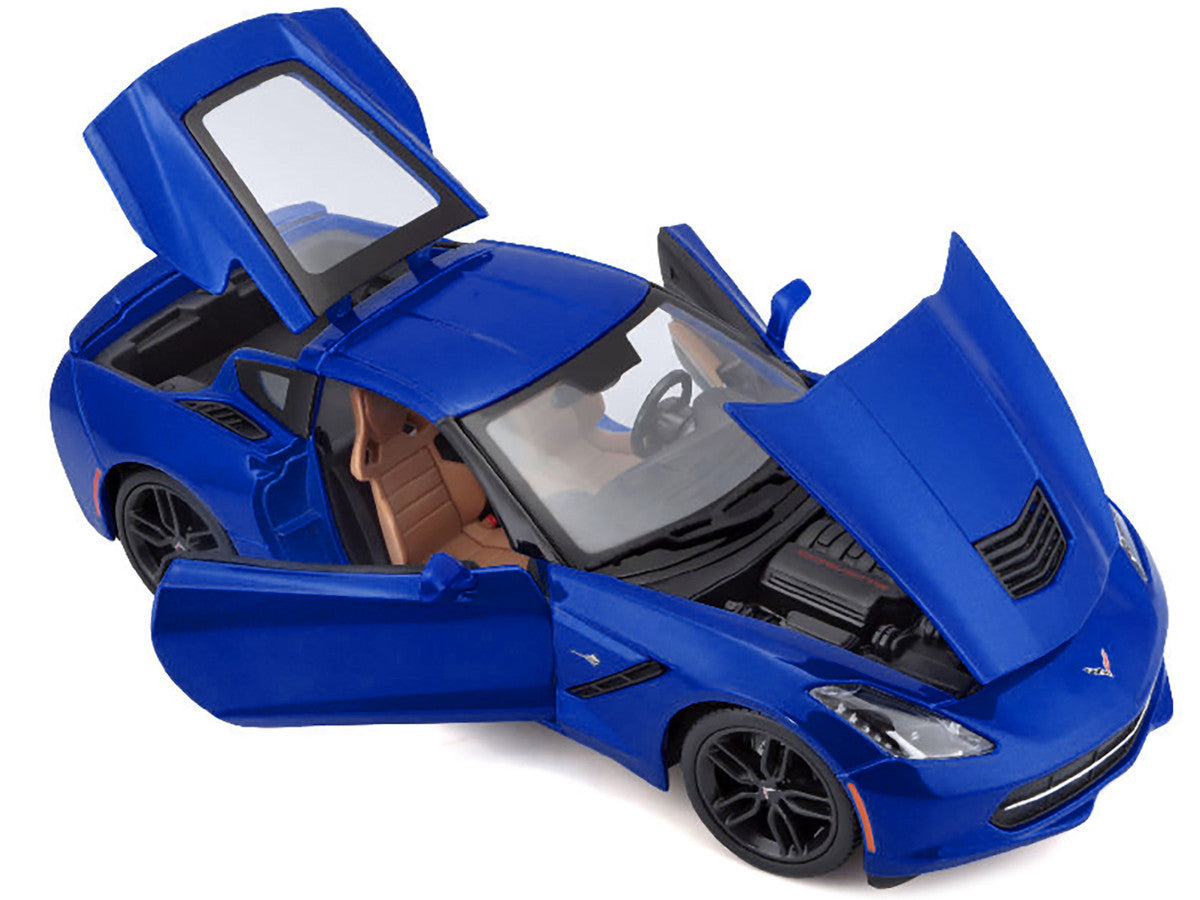 2014 Chevrolet Corvette Stingray C7 Z51 Blue Metallic 1/18 Diecast Model Car by Maisto
