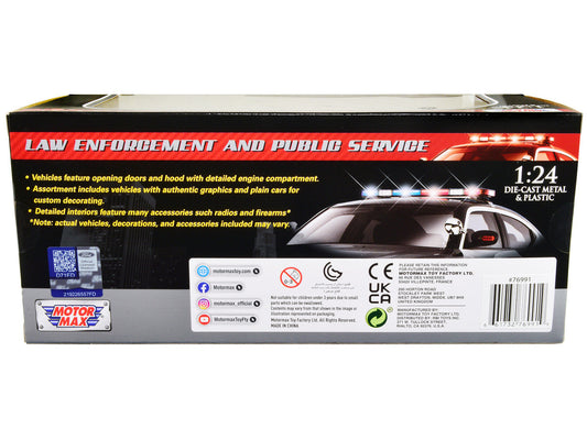 2022 Ford Police Interceptor Utility "California Highway Patrol" Black and White 1/24 Diecast Model Car by Motormax