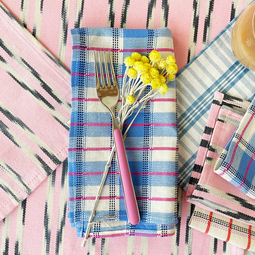 San Andres Gingham Blue & White Napkins