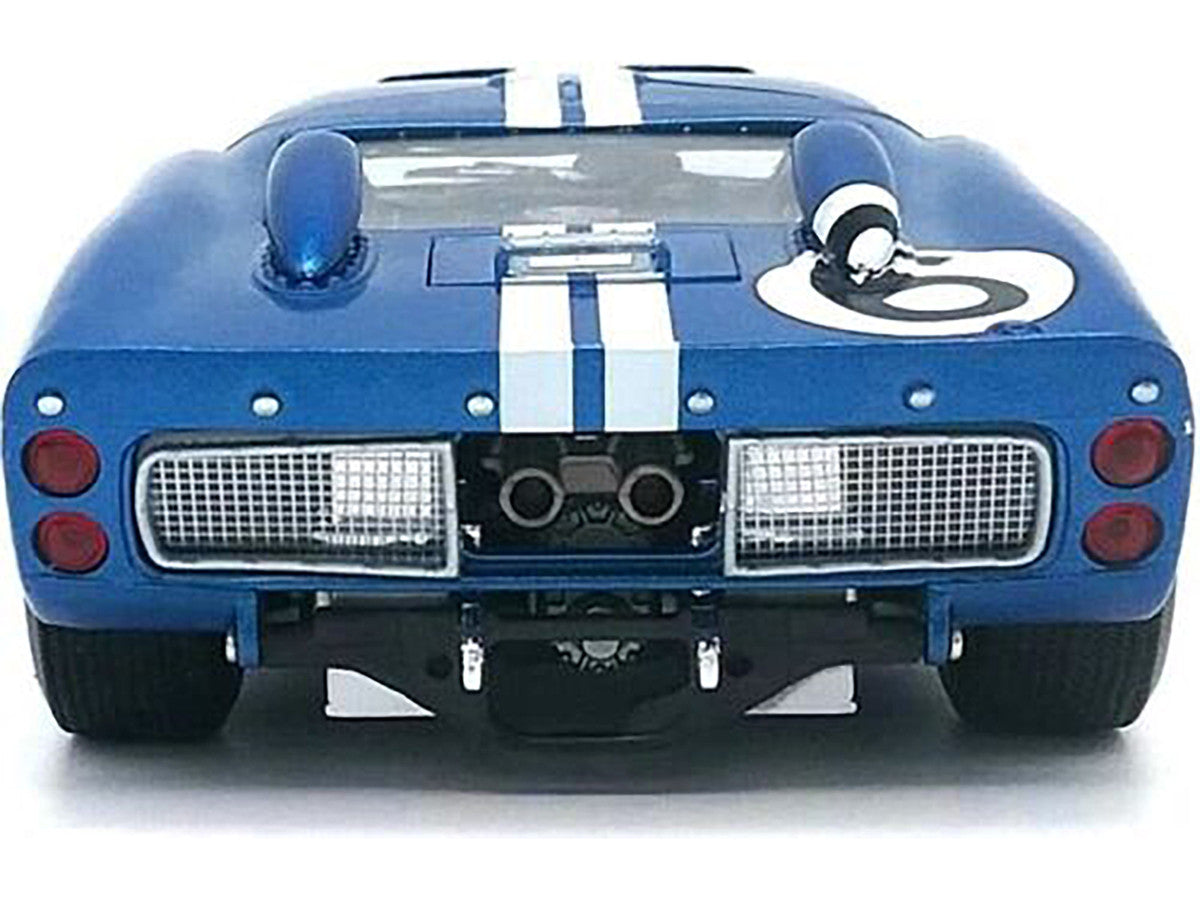 1966 Ford GT-40 MK 2 Blue #6 1/18 Diecast Car Model by Shelby Collectibles