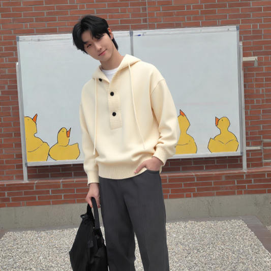 Mens Hooded Pull Over Sweater