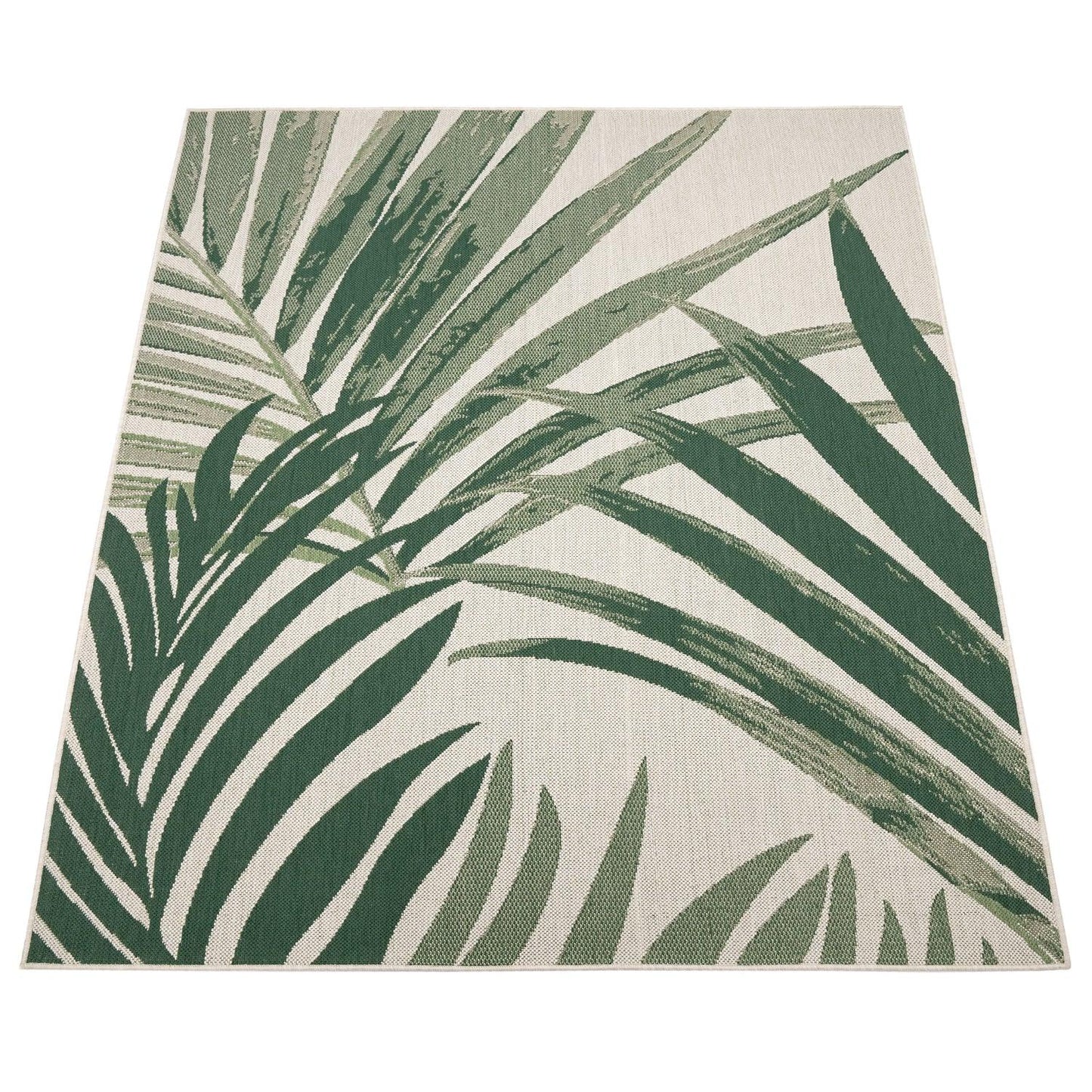 Tropical Outdoor Rug Ostende Palm Trees - Green Beige