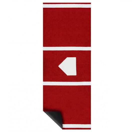 Costway Softball Pitching Mat with Pitching Mound Anti-Fade Turf & Anti-Slip Foam Backing Red