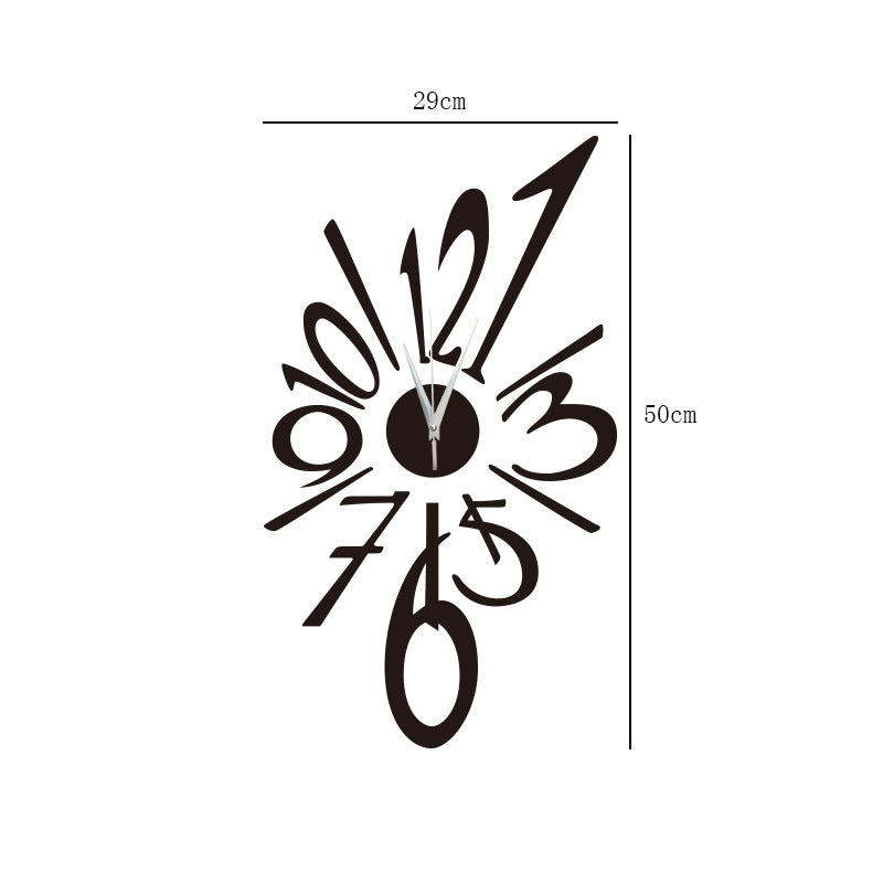 Creative DIY Decoration Fashion Wall Clock Wall Sticker Digital Clock