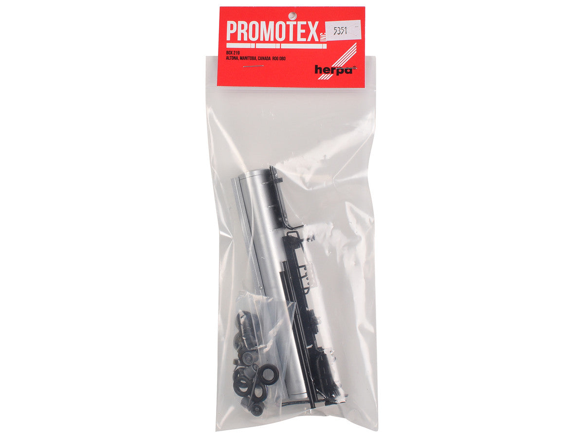Tag-Axle Elliptical Tanker Trailer Silver 1/87 (HO) Plastic Model by Promotex
