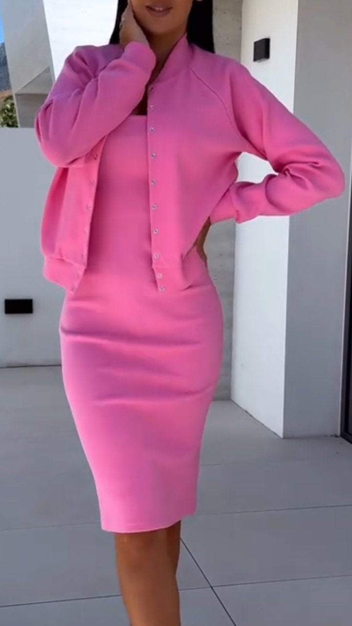 2026 European And American Women's Hot Selling Autumn And Winter New Suspender Skirt Jacket Two-piece Set