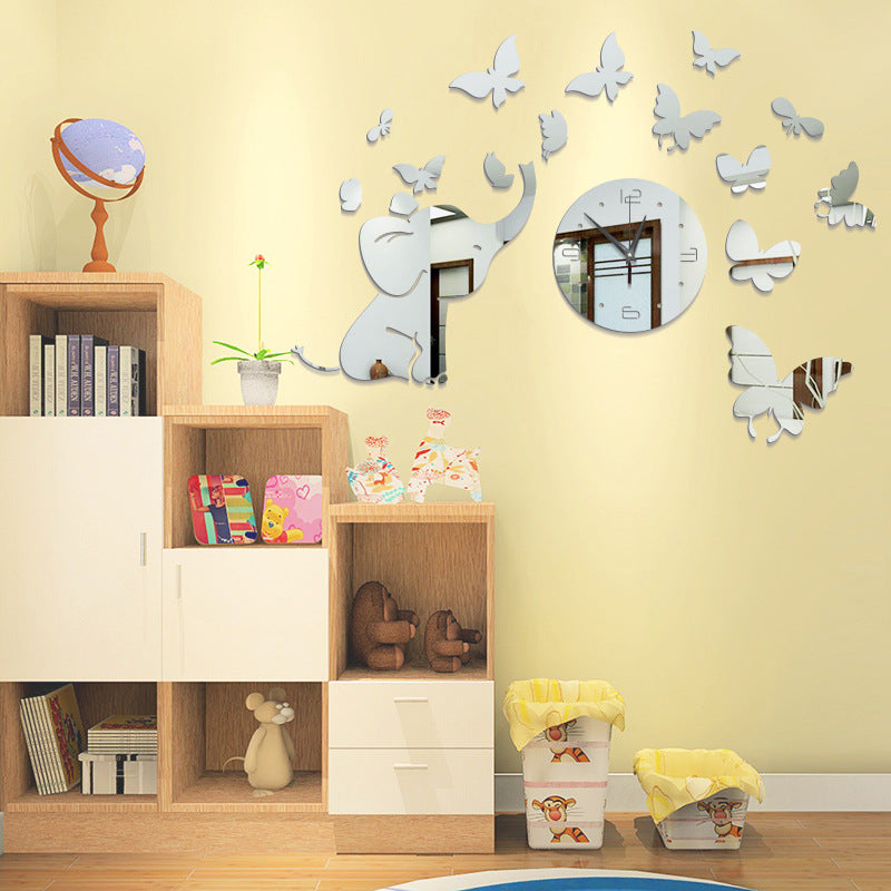3D Acrylic Creative Mirror Wall Sticker Clock
