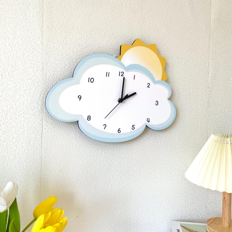 Simple Cartoon Creative Sun Cloud Decoration Wall Clock