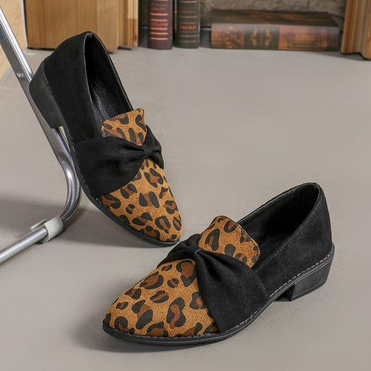 Chic Bow Leopard Print Pumps