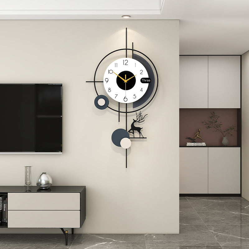 Modern Deer Wall Clock Nordic Geometric Living Room Decor