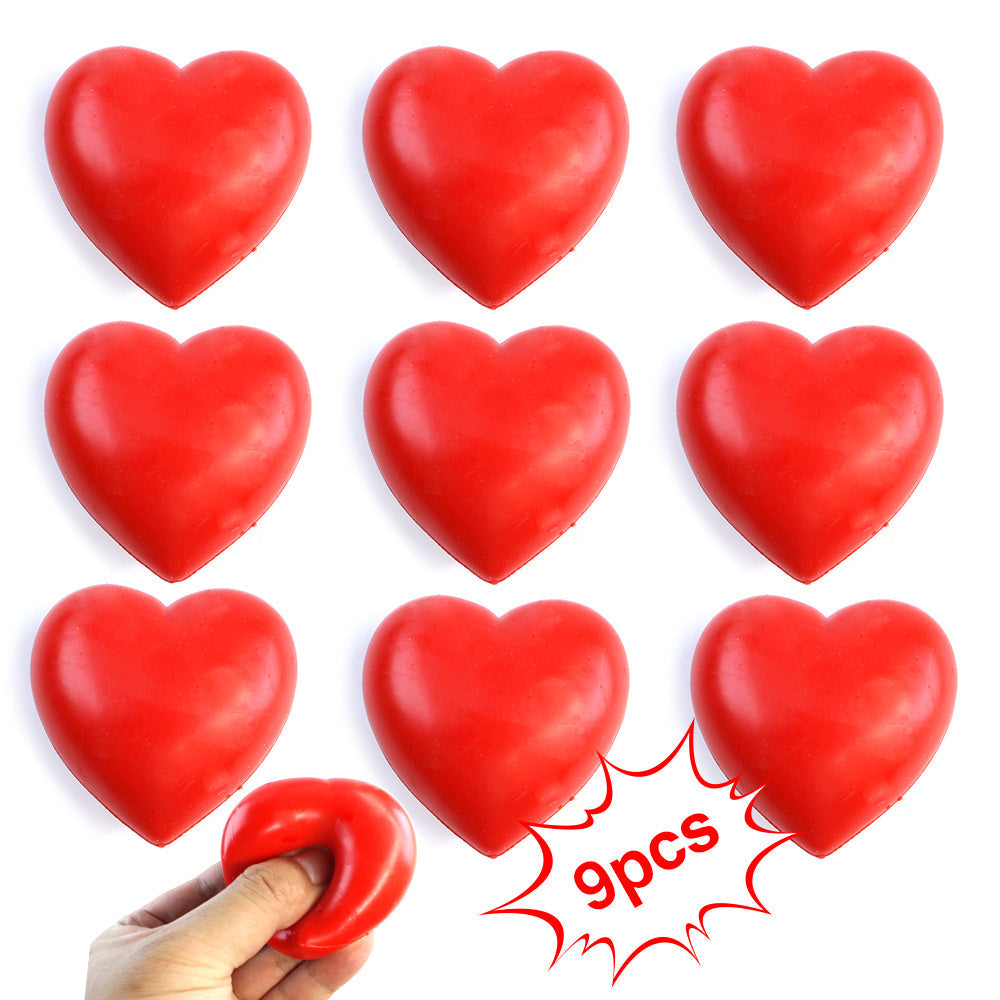 9 Sets Of Heart Squeezing Toys, Decompression Toys, Holiday Gifts, Children's Toys