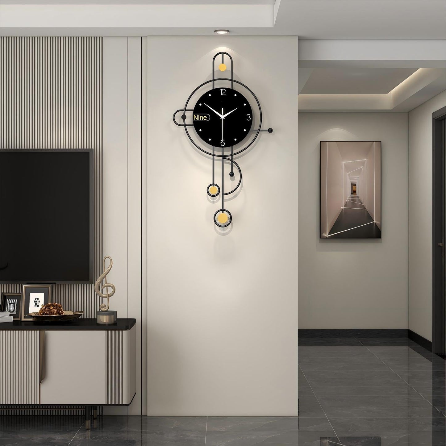 Modern Iron Wall Clock Metal Decorative Home Decor