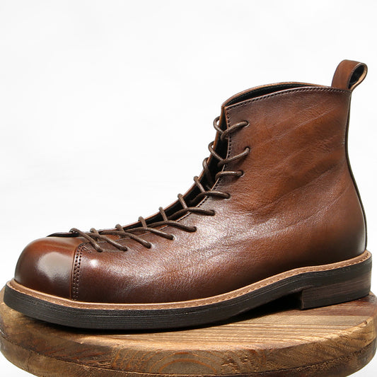 Men's Martin Boots Amekaji Work Genuine Leather Vintage Style