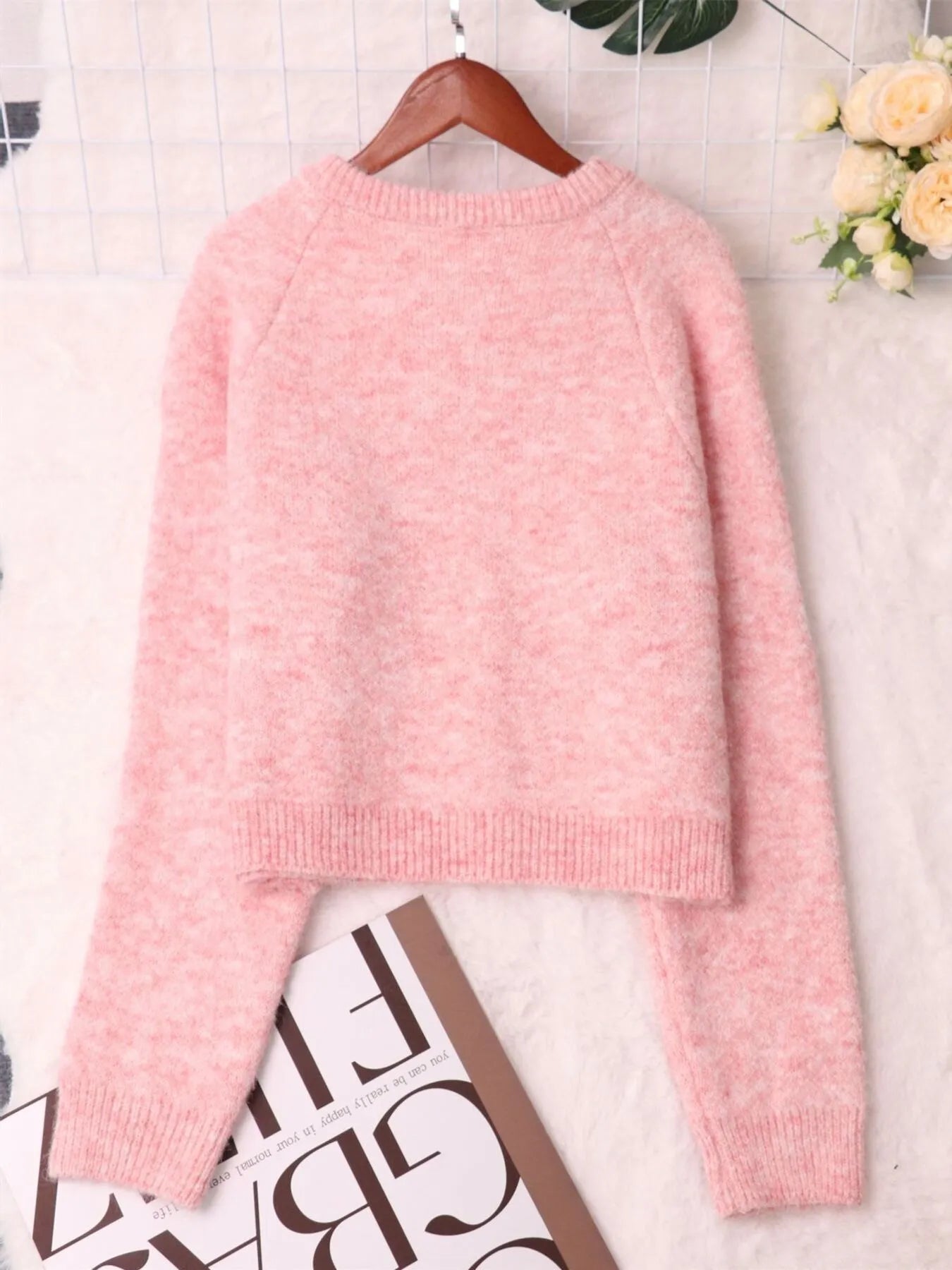 Women Button-Up Raglan Sleeve Cardigan Sweater