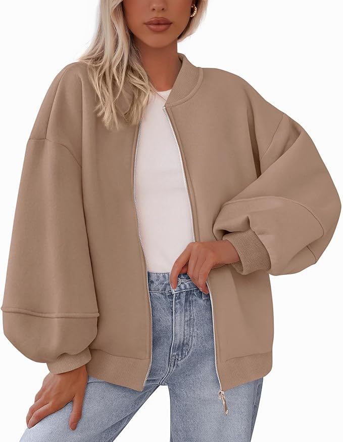 Women's Autumn Fashion 2026 Zipper Sweatshirts Jacket Casual Long Sleeve Bomber Coat Winter Clothes