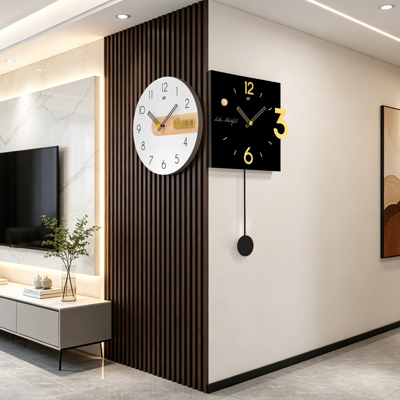 Double Sided Wall Clock Modern Decorative Pendulum Home Decor