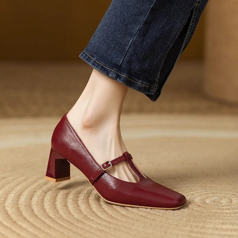 Chic Square Toe Mary Janes