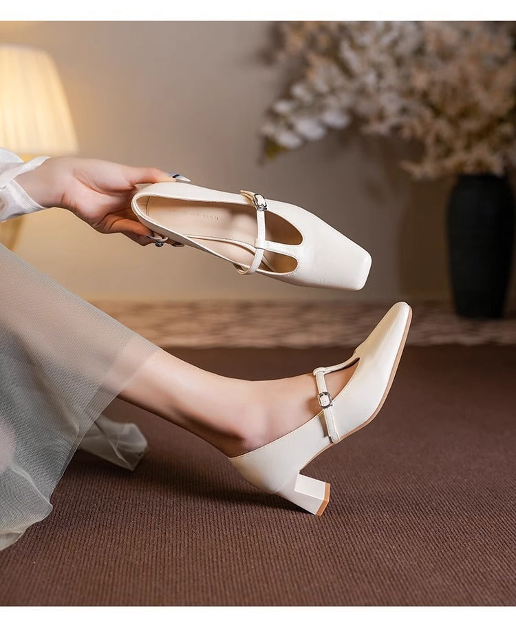 Chic Square Toe Mary Janes