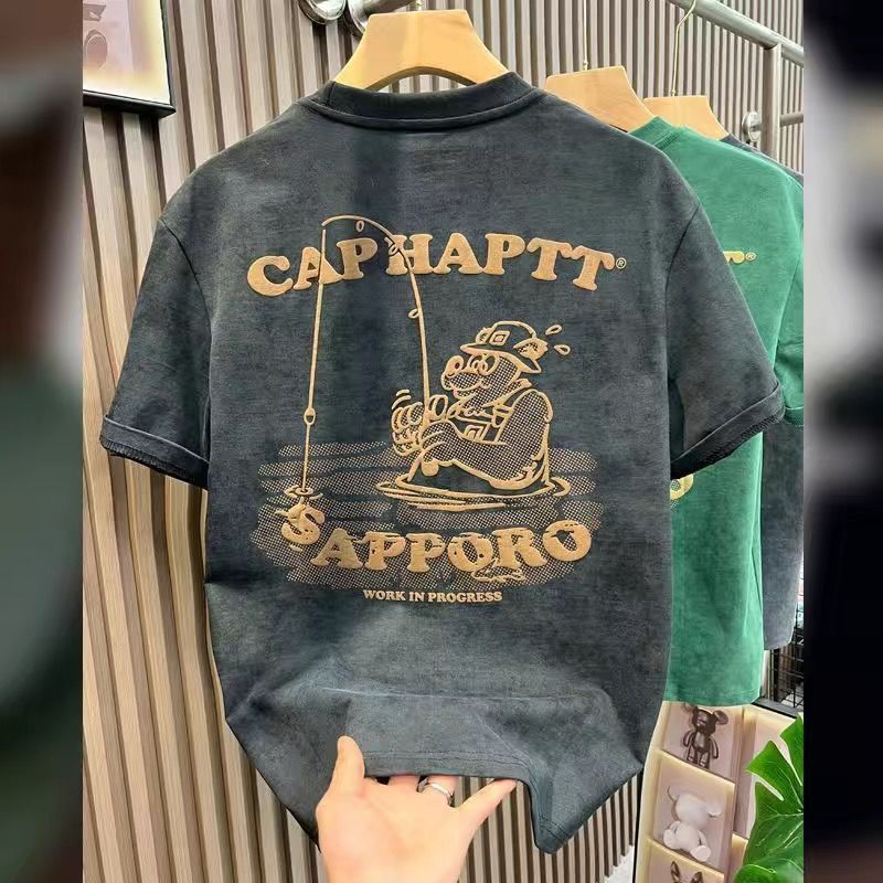 American-style Heavy Short-sleeved T-shirt Men's Summer High Sense