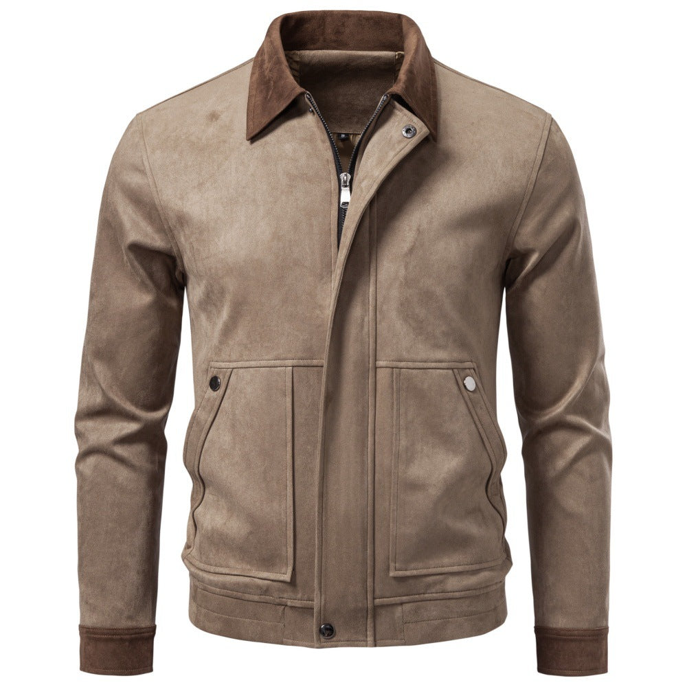 2026 Autumn Winter New Suede Collar Jacket For Men, Cross-Border Foreign Trade Business Casual Jacket For Men