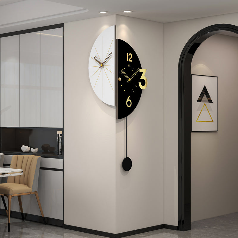 Double Sided Corner Wall Clock Modern Pendulum Home Decor