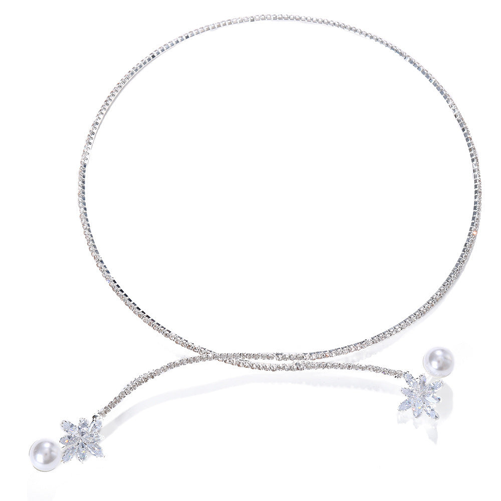 Vintage Pearl Zircon Fashion Necklace