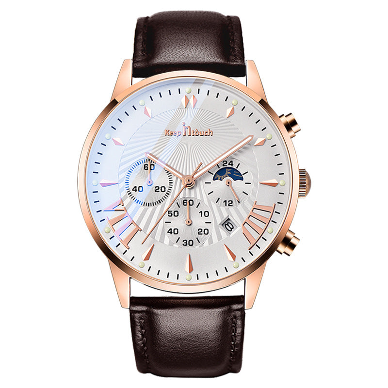 Multifunctional Business Men's Watch Luminous Waterproof Six-pin