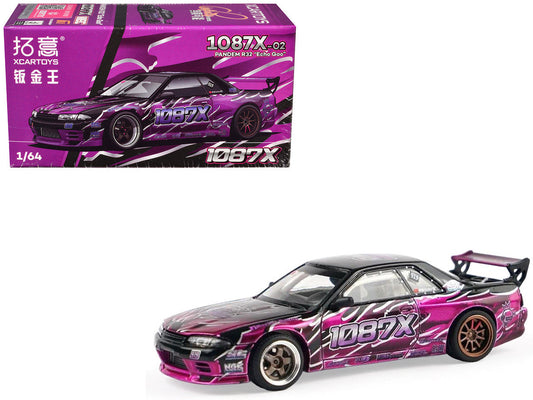 Pandem R32 "Echo Gao - 1087X" Black and Purple 1/64 Diecast Model Car by XCarToys