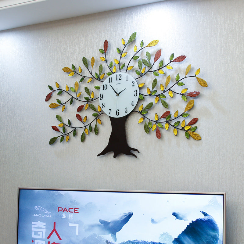 Living Room Modern Simple Fashion Creative Fortune Tree Quartz Clock Wall Clock