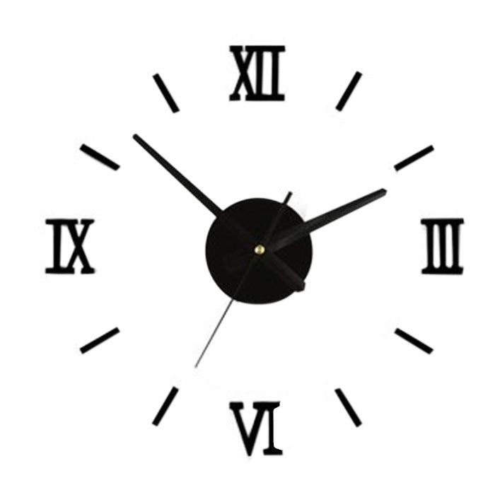 Study Living Room Creative Roman Clock Mirror Silent Wall Clock