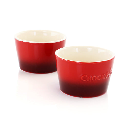 Crock Pot Artisan 2 Piece 8 Ounce Stoneware Ramekin Set in Red