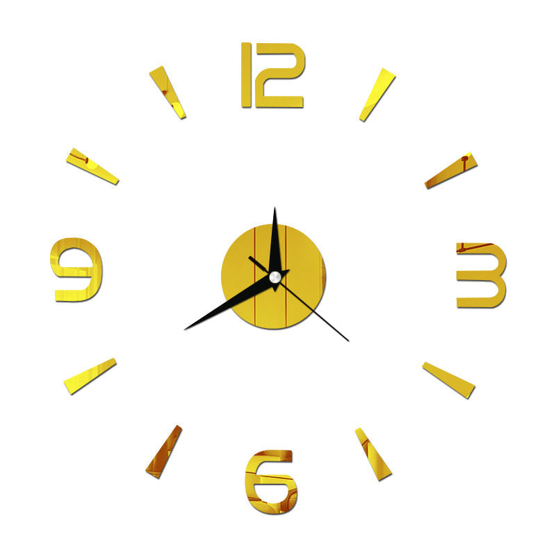 Creative acrylic mirror wall clock DIY stereo hanging