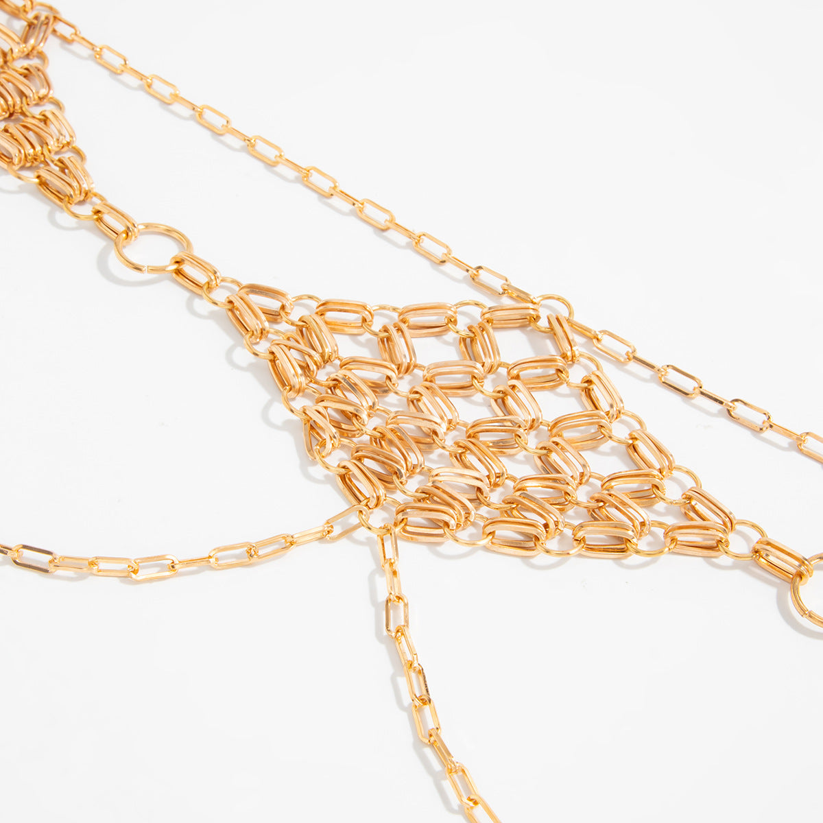 Retro Metal Diamond Woven Waist Chain