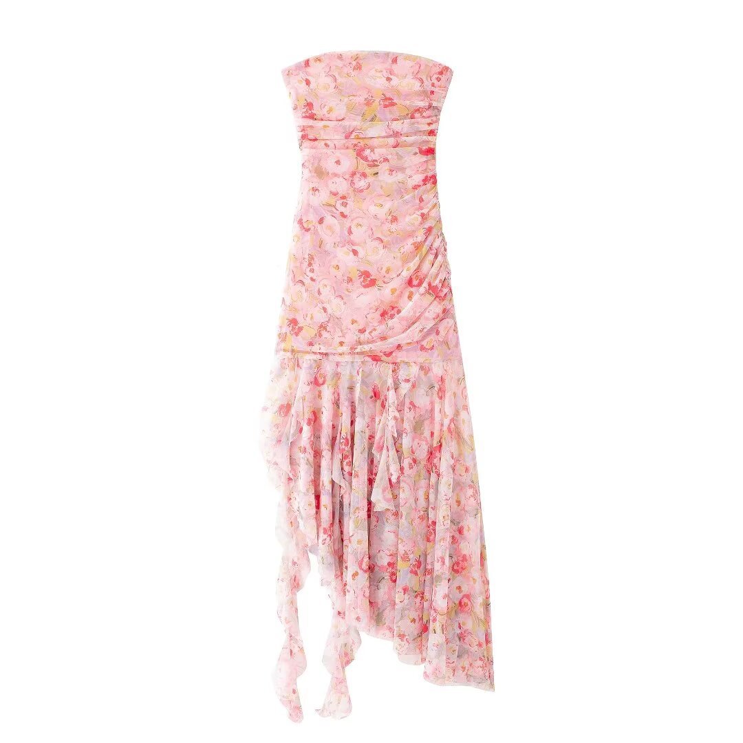 Net Slim Tube Top Dress Women