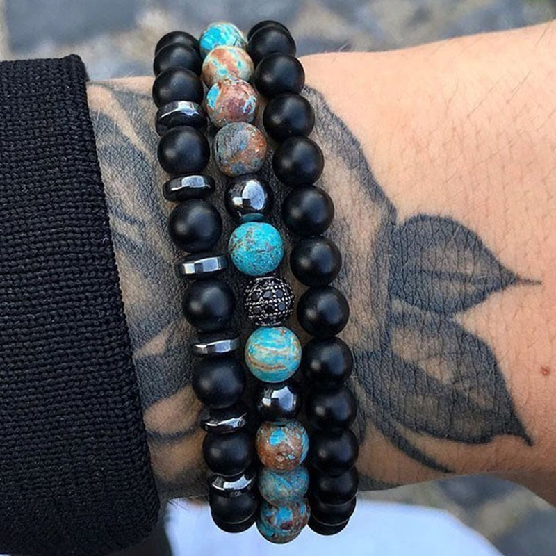 Fashion Luxury Charm Hand Men's Bracelet Handmade Beaded