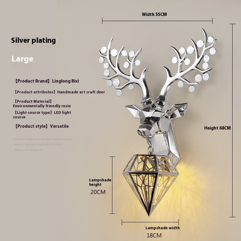Deer Head Wall Lamp Creative Personalized Antlers