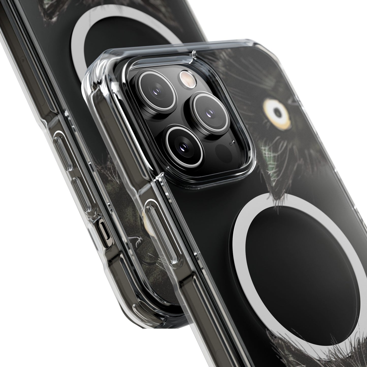 Curious Black Cat Magnetic Clear Case for iPhone Series
